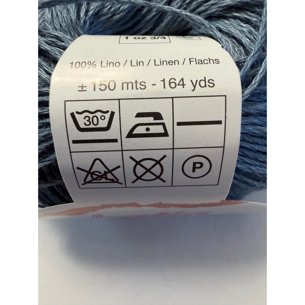 New Katia Lino 100% Linen Yarn 50g Blue Crochet Knitting Summer Fiber - Picture 6 of 7